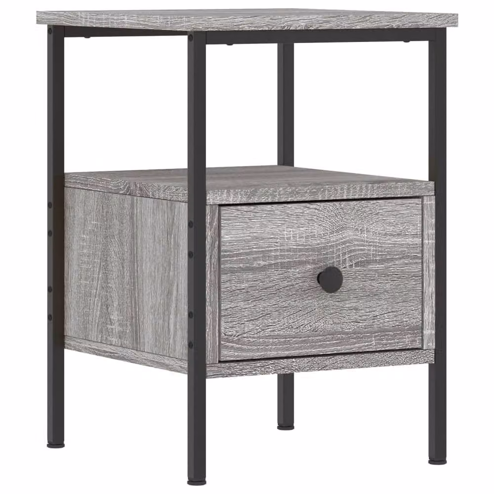 Berkfield Home Durable Bedside Cabinet in Grey Sonoma, W/D/H: 34 x 36 x 50 cm – 3