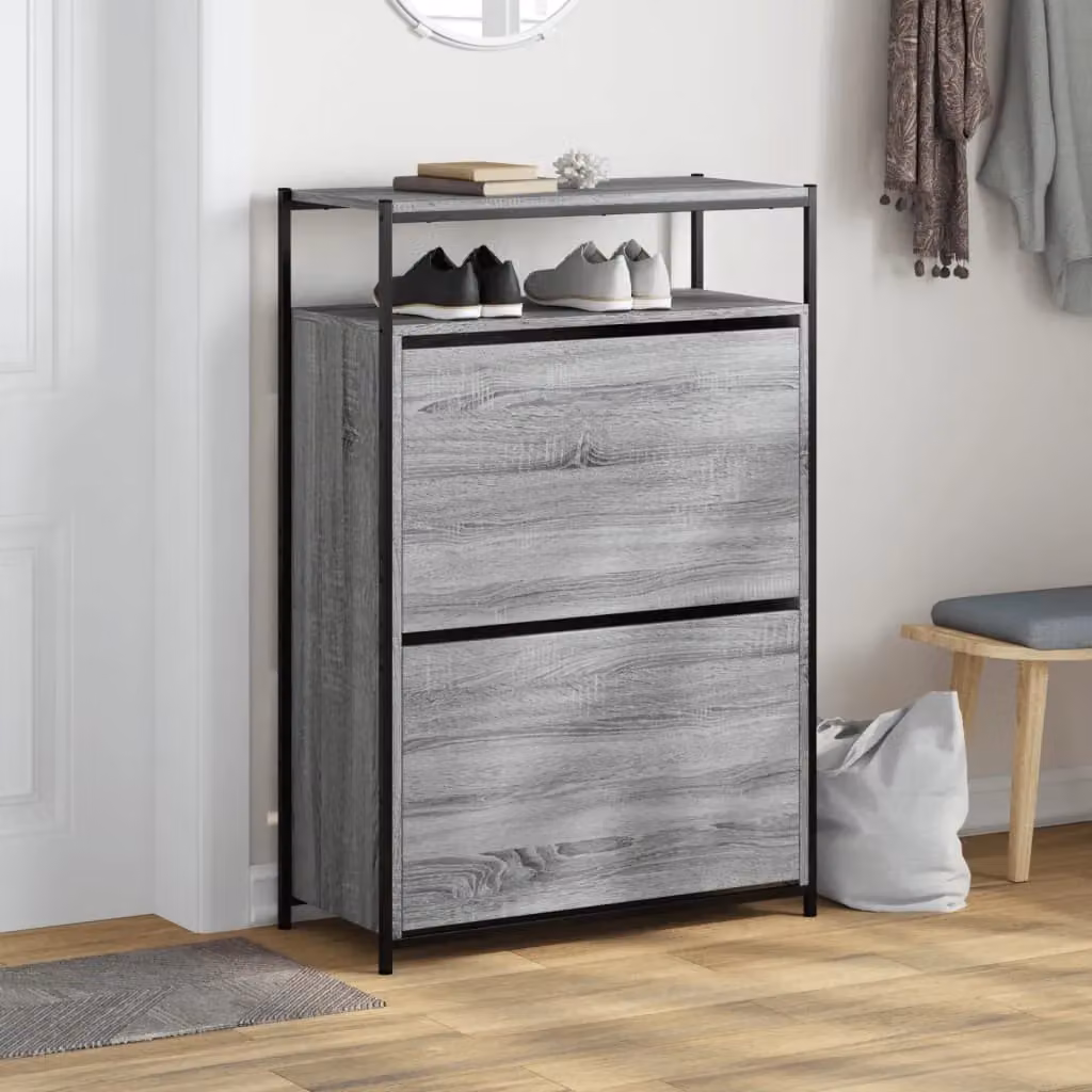 Berkfield Home Grey Sonoma Shoe Cabinet W/D/H: 75 x 34 x 112 cm – 3