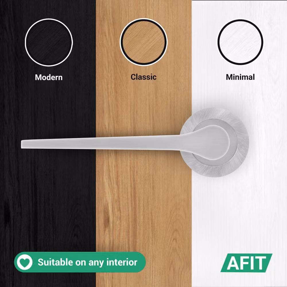 AFIT Satin Nickel Fire Door Handle, Silver Brushed Aluminium Internal Lever On Rose, 150 x 150 mm – 5