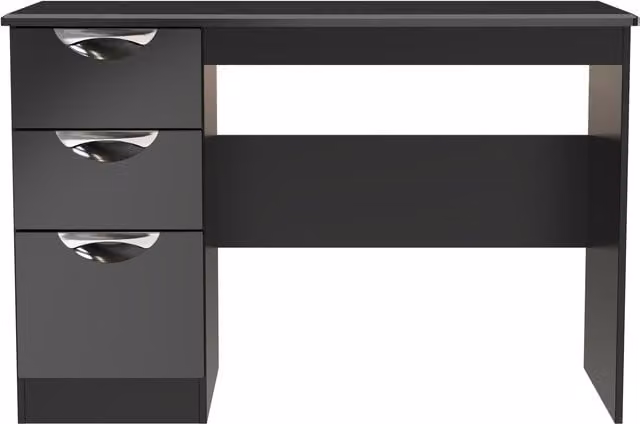 2 U Holborn Ready Assembled 3 Drawer Desk in Black