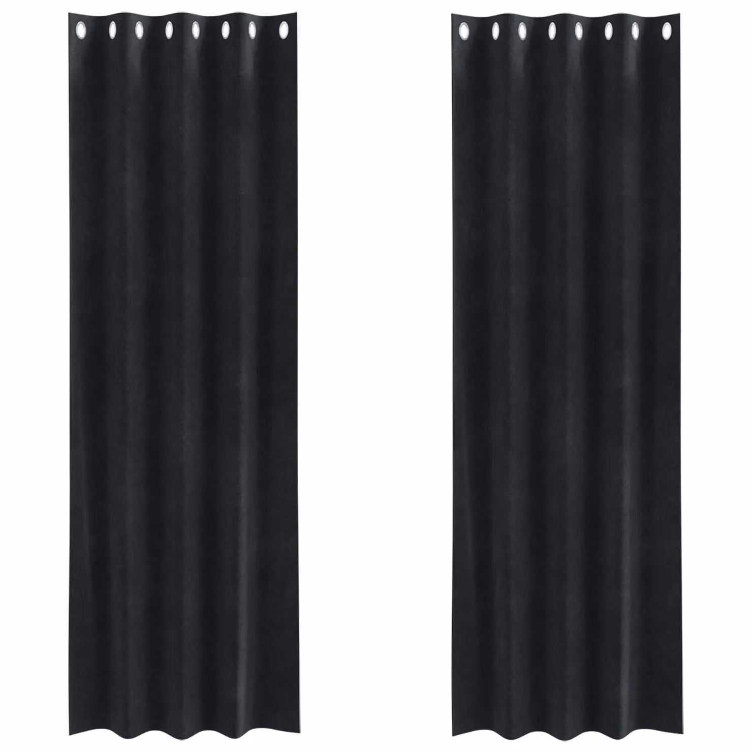 Berkfield Home Blackout Velvet Eyelet Curtains, 2 Pack, Black, W: 140 cm, H: 260 cm – 2