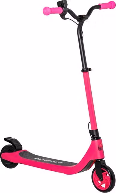 HOMCOM 120W Electric Ride-On Scooter with Battery Display and Height Adjustable Handlebar, Pink