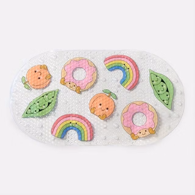 OHS Kids Sweetie Pies Non-Slip PVC Bath Mat in Clear