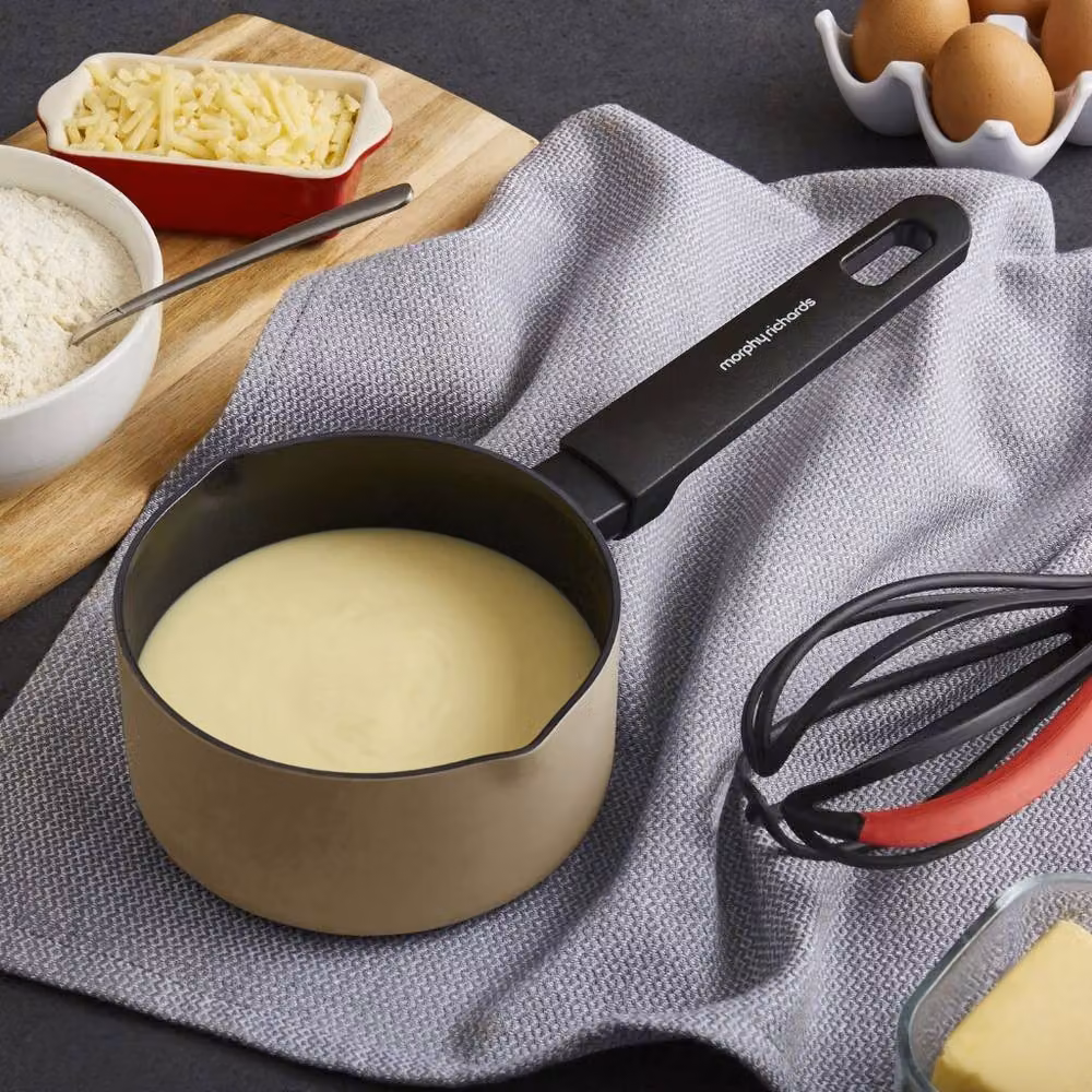 Morphy Richards Aluminium and Ceramic Milk Pan, Beige, 14 cm – 6