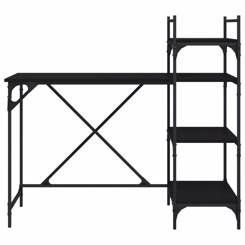 Berkfield Home Computer Desk with Shelves in Black, W/D/H: 120 x 47 x 109 cm – 4