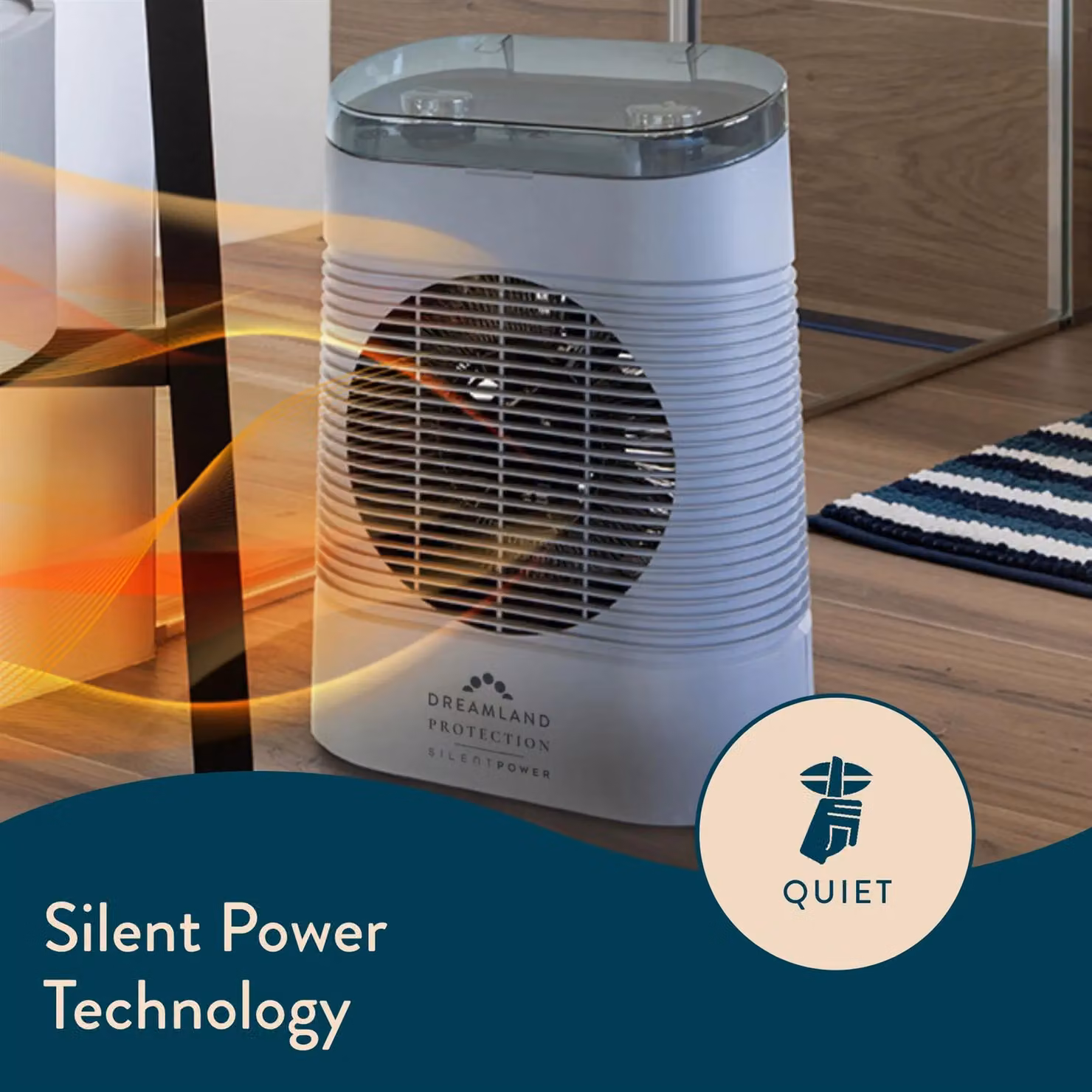 Dreamland Silent Power Protection Freestanding Fan Heater in Grey – 4