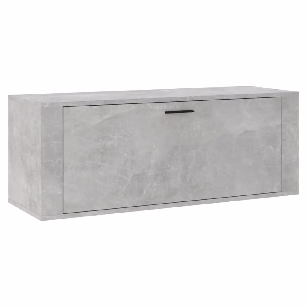 Berkfield Home Wall Mounted Shoe Cabinet in Concrete Grey, W/D/H: 100 x 35 x 38 cm – 2