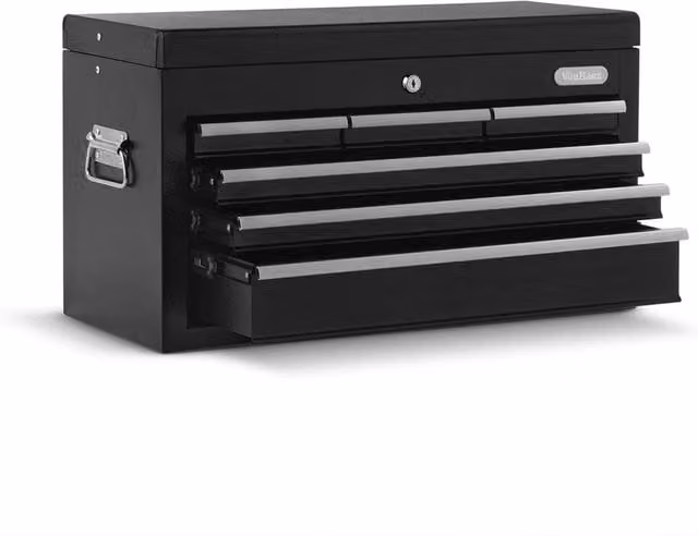 Nordara Portable Tool Chest Cabinet with Carry Storage Drawers in Black, W/D: 52 x 52 cm