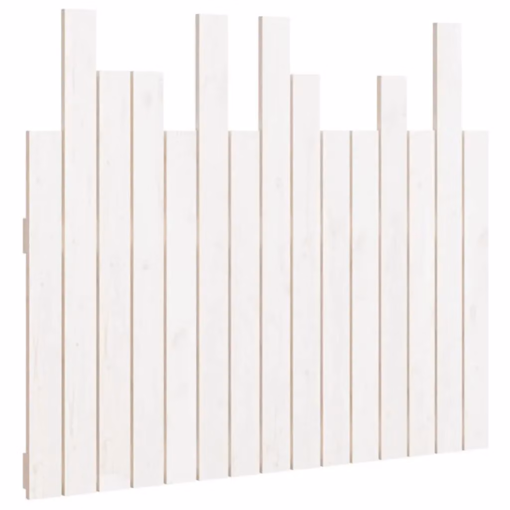 Berkfield Home White Solid Wood Pine Wall Headboard, W: 95.5 cm, D: 3 cm, H: 80 cm – 2