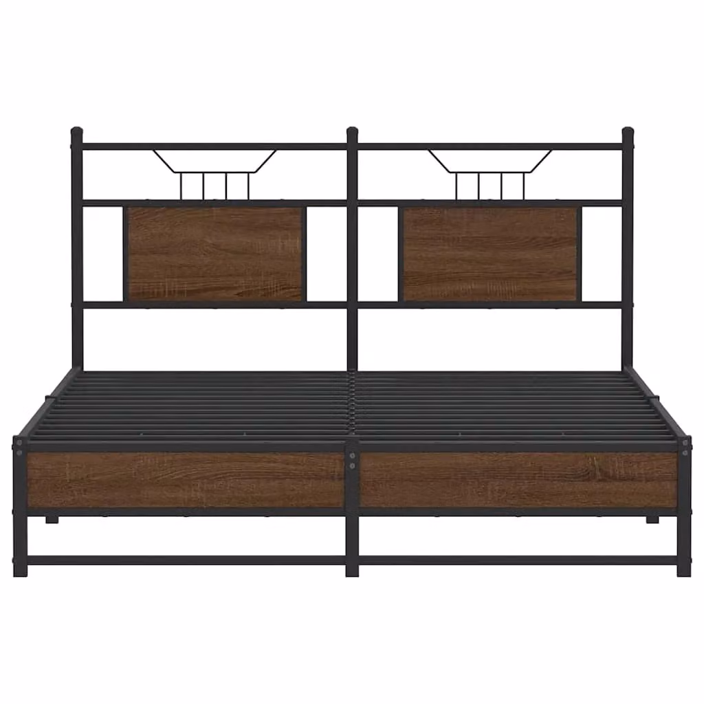 Berkfield Home Bed Frame in Brown Oak, W: 137 cm, L: 190 cm, Engineered Wood – 4