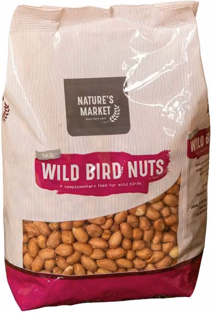 Samuel Alexander Garden Wild Bird Whole Nut Feed, 1kg, Brown
