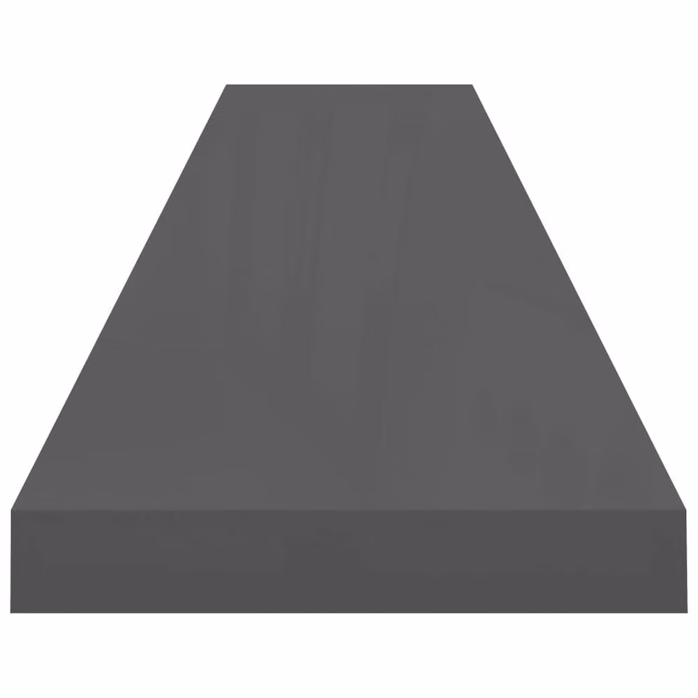 Berkfield Home Set of 2 Floating Wall Shelves in High Gloss Grey, W/D/H: 120 x 23.5 x 3.8 cm – 4