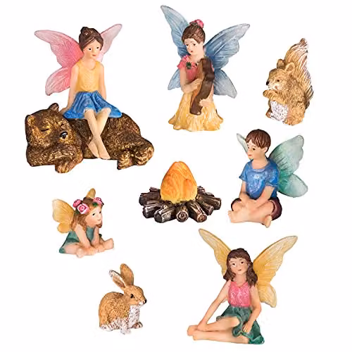Globrite Set of 9 Multicolour Mini Fairy Garden Ornaments and Miniature Figurines – 1