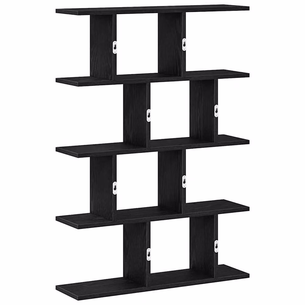 Berkfield Home Wall Mounted 12 Compartment Cube Shelf in Black Engineered Wood – 4
