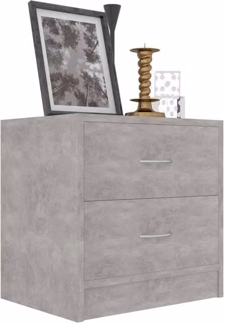 Berkfield Home Elegant Bedside Cabinet in Concrete Grey, W/D/H: 40 x 30 x 40 cm