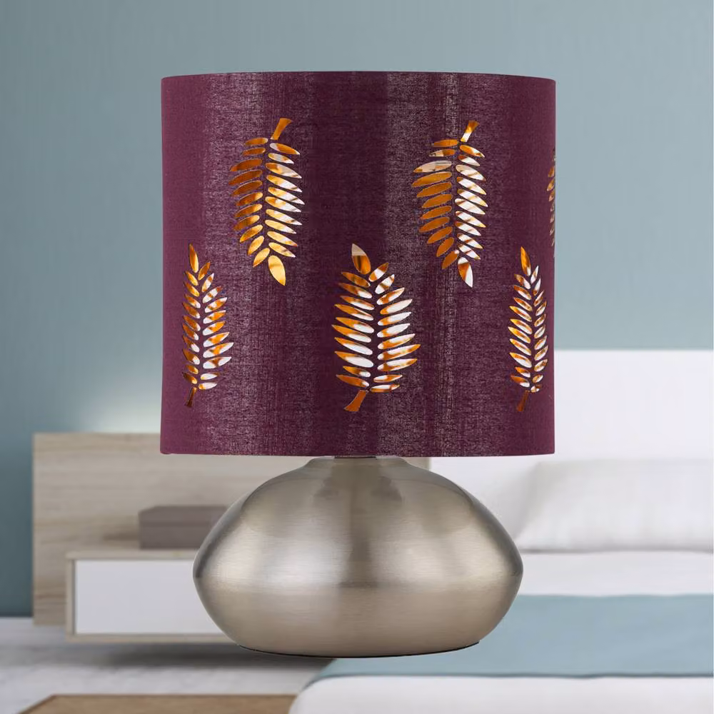First Choice Lighting Jenson Set of 2 Touch Table Lamps in Chrome with Red Fabric Shades – 3