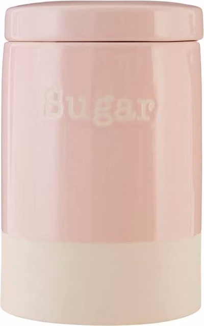 Orsina Jura Airtight Stoneware Sugar Canister in Pink and White