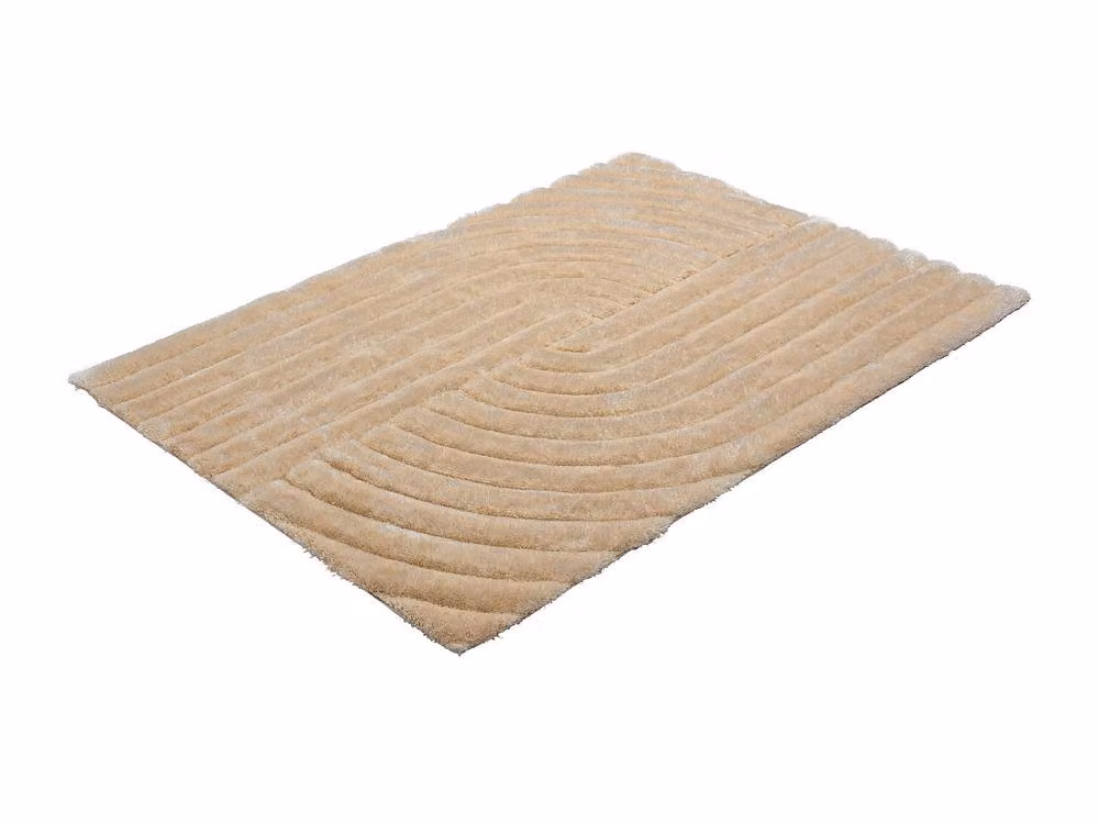 MERISA Relief Long-Pile Shaggy Rug in Dark Beige, W/D/H: 200 x 290 cm – 2