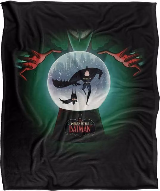 Warner Bros. Merry Little Batman Snowglobe Super Soft Fluffy Polyester Throw Blanket, Multicolour, Extra Large – 1