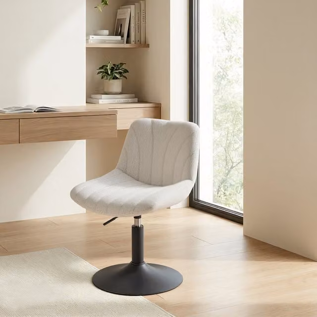 VASAGLE Height Adjustable Bar Stool with Back, 360 Swivel, White and Grey Velvet Fabric