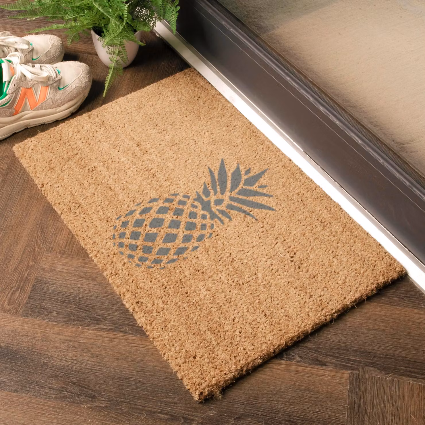 Artsy Mats Pineapple Grey Coir Doormat, W: 60 cm, D: 40 cm – 2