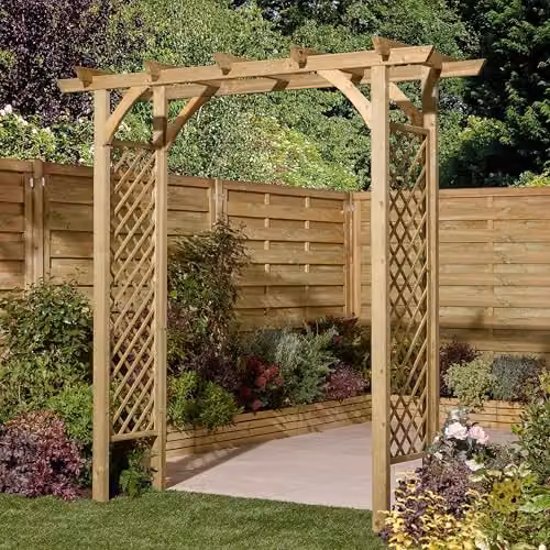 Rowlinson Broadway Arch Wooden Climbing Frame in Natural Brown
