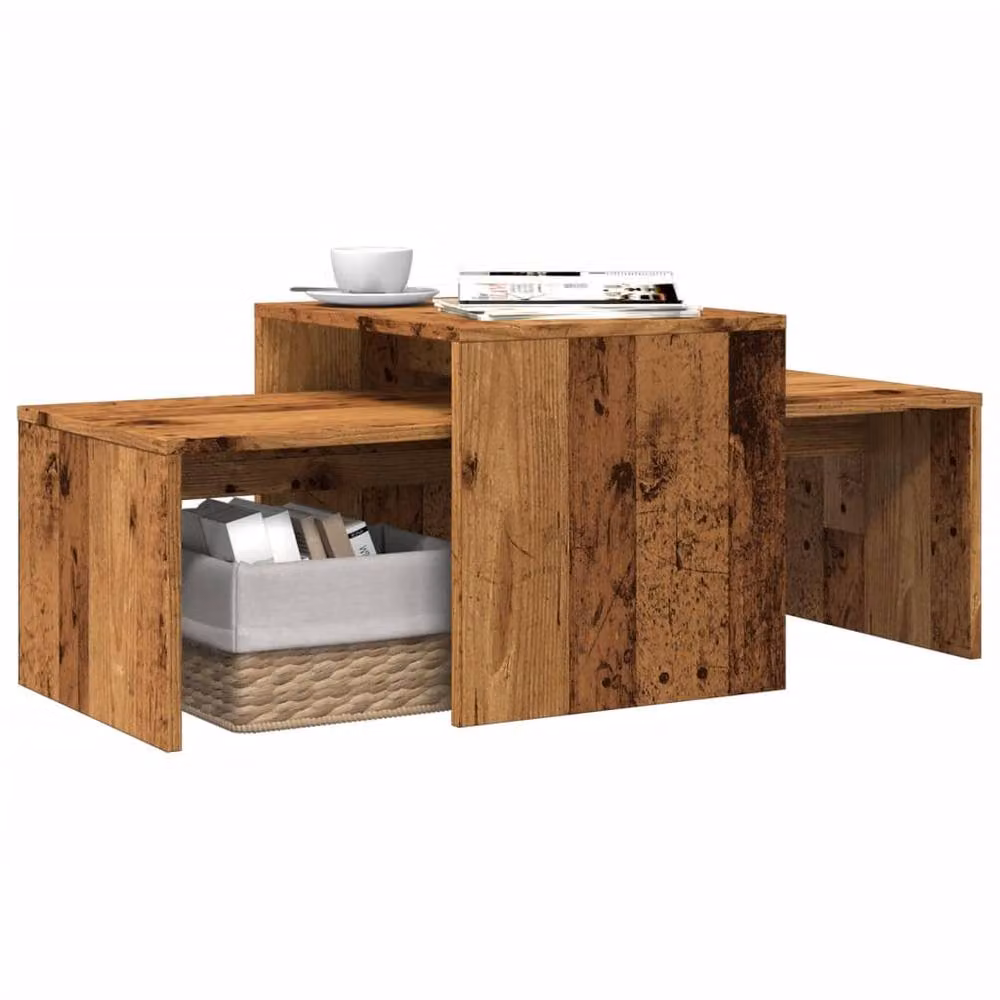 Berkfield Home Durable Rustic Coffee Table in Brown, W/D/H: 100 x 48 x 40 cm – 2