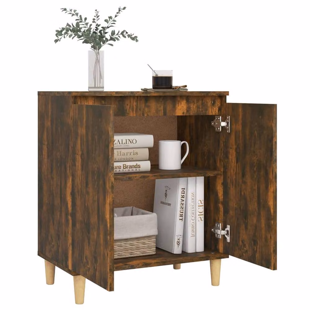 Berkfield Home Smoked Oak Sideboard in Brown, W/D/H: 60 x 35 x 70 cm – 4