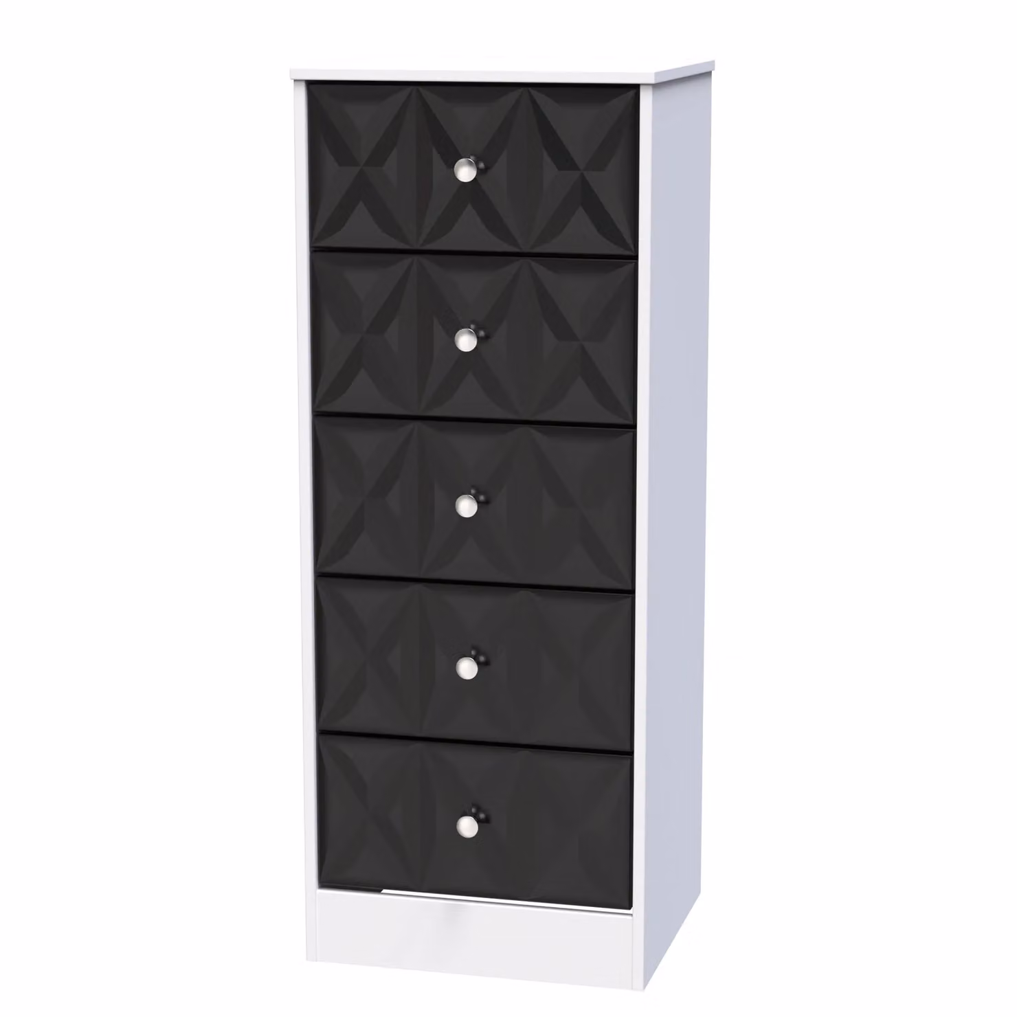 2 U Memphis 5 Drawer Tall Bedside Chest in Black – 2