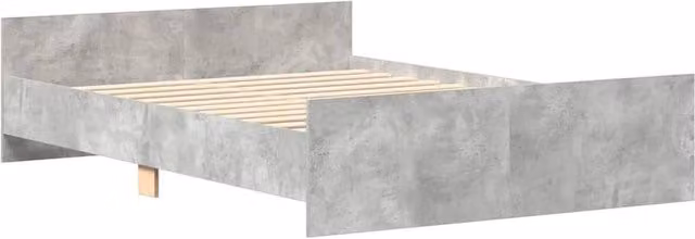 Berkfield Home Durable Bed Frame with Headboard and Footboard in Concrete Grey, 140 x 190 cm