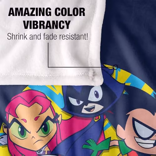 LOGOVISION Teen Titans Go Group Super Soft Silky Touch Fleece Throw Blanket, Multicolour, W: 91.44 cm, L: 147 cm – 3