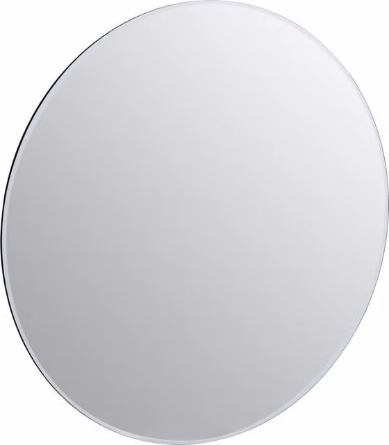 Orsina Sana Large Round Minimalist Glass Wall Mirror in Clear