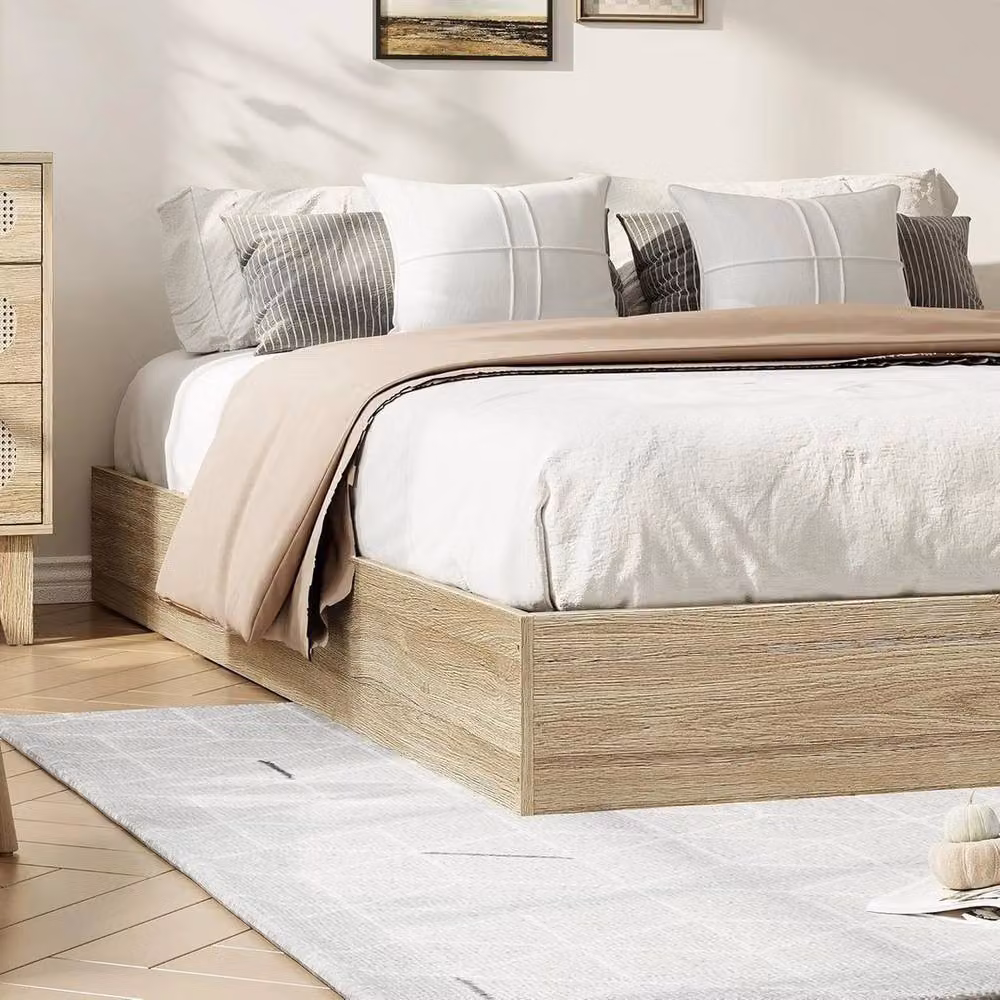 Havendro Solid Wood Platform Bed Frame with Wood Slat Support in Brown – 2