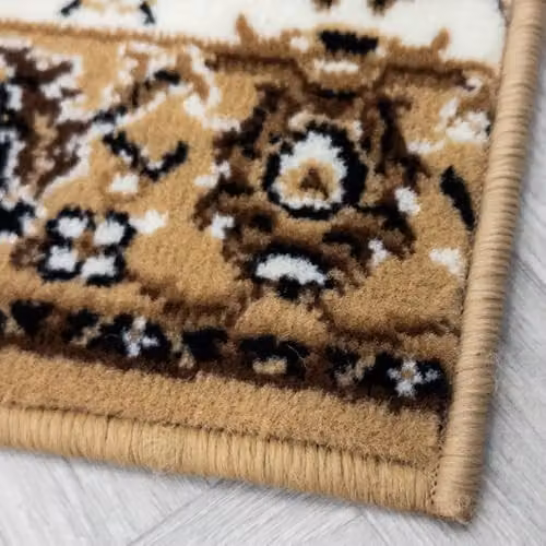 runrug Traditional Oriental Hallway Runner Rug in Beige, W/D/H: 70 x 150 x 0.9 cm – 3