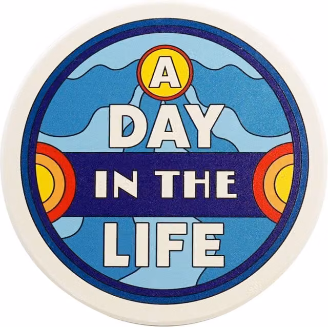 The Beatles A Day in the Life Round Ceramic Coaster, Multicolour