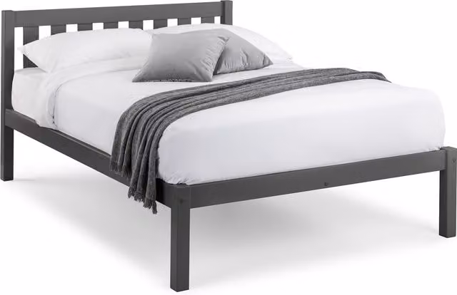 Julian Bowen Luna Modern Lacquered Solid Wood Bed Frame in Anthracite Grey, 140 x 200 cm – 2