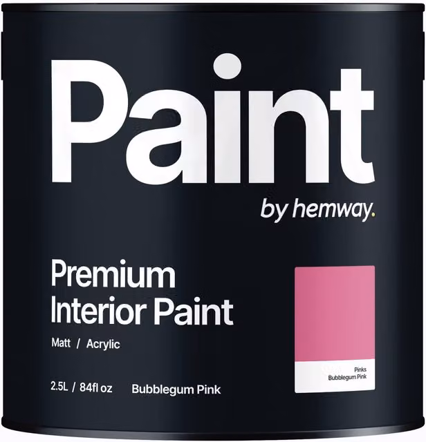 Hemway Matt Acrylic Dispersion Interior Paint, Pink, 2.5 l