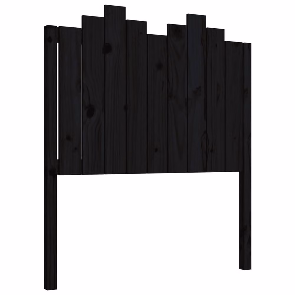 Berkfield Home Beautiful Black Solid Pine Wood Bed Headboard W/D/H: 96 x 4 x 110 cm – 2