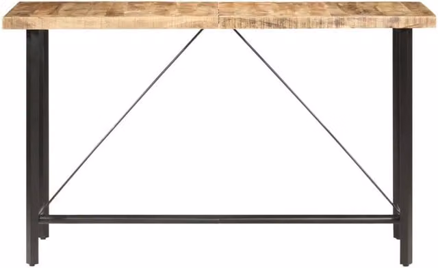 Berkfield Industrial Home Bar Table in Brown Rough Mango Wood, W/D/H: 180 x 70 x 107 cm – 1