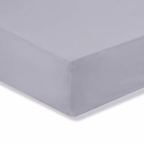 Bianca 200 Thread Count Cotton Percale King Fitted Sheet, Grey, Depth: 32 cm – 3