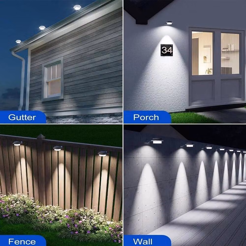 SPETLEK 6-Piece Solar Powered LED Gutter Lights in White for Outdoor Garden and Step Lighting – 4