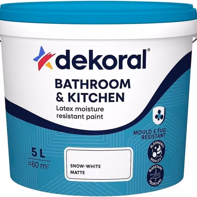 TRANS-PAL Matt White Mould Resistant Bathroom and Kitchen Paint