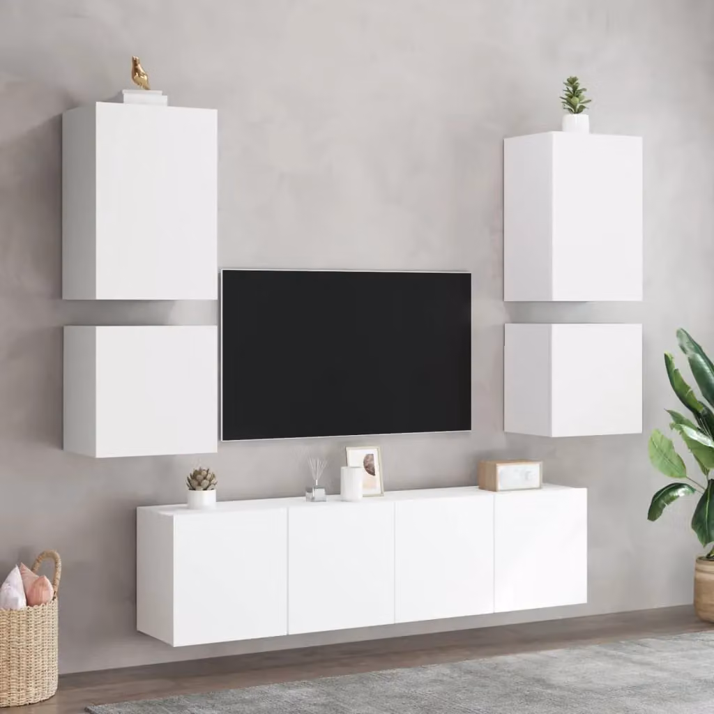 Berkfield Home White Wall Mounted TV Cabinet with Hinged Doors and Internal Shelves, W/D/H: 40.5 x 30 x 40 cm – 3