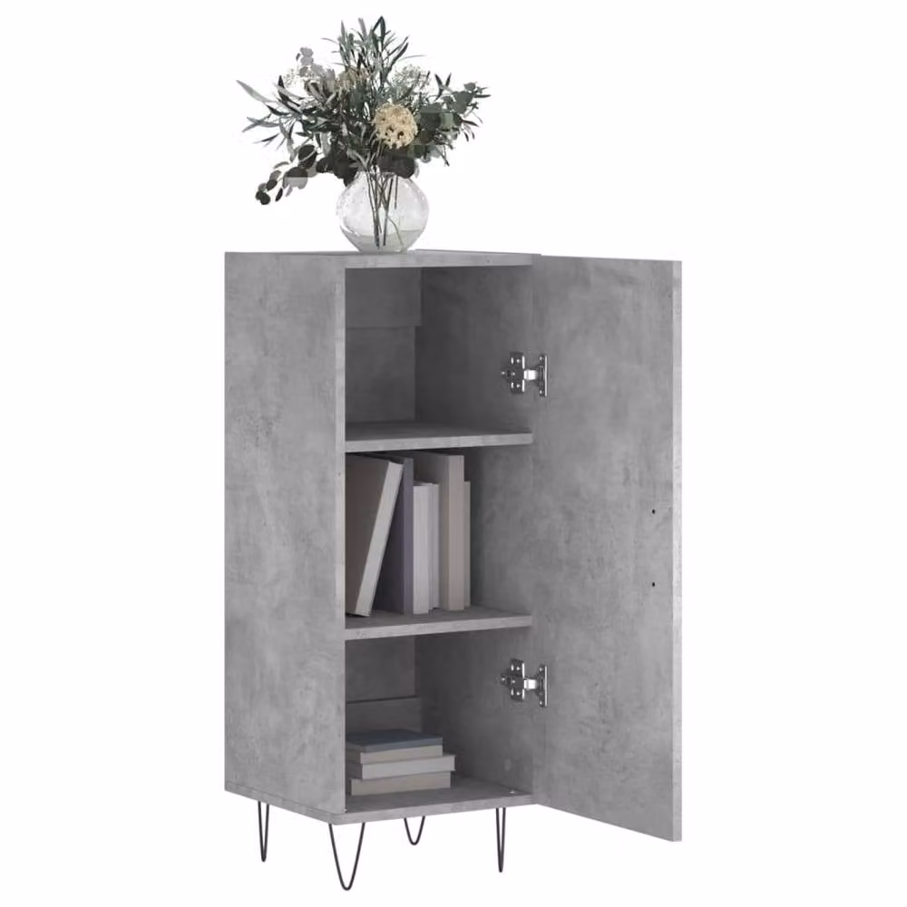 Berkfield Home Industrial Sideboard in Concrete Grey, W/D/H: 34.5 x 34 x 90 cm – 2