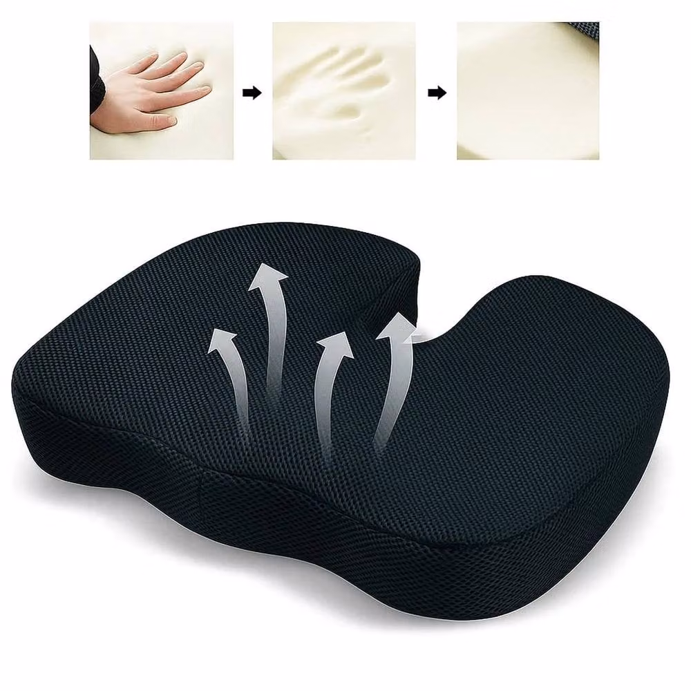 SPETLEK Premium Ergonomic Memory Foam Seat Cushion in Black, W: 100 cm x D: 190 cm – 2