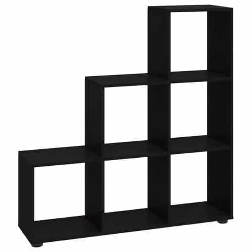vidaXL Staircase Bookcase in Black Engineered Wood
