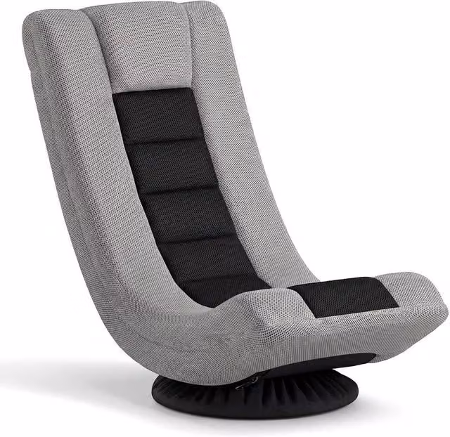 Kelvenix Grey Swivel 360 Folding Floor Gaming Chair with Headrest – 1