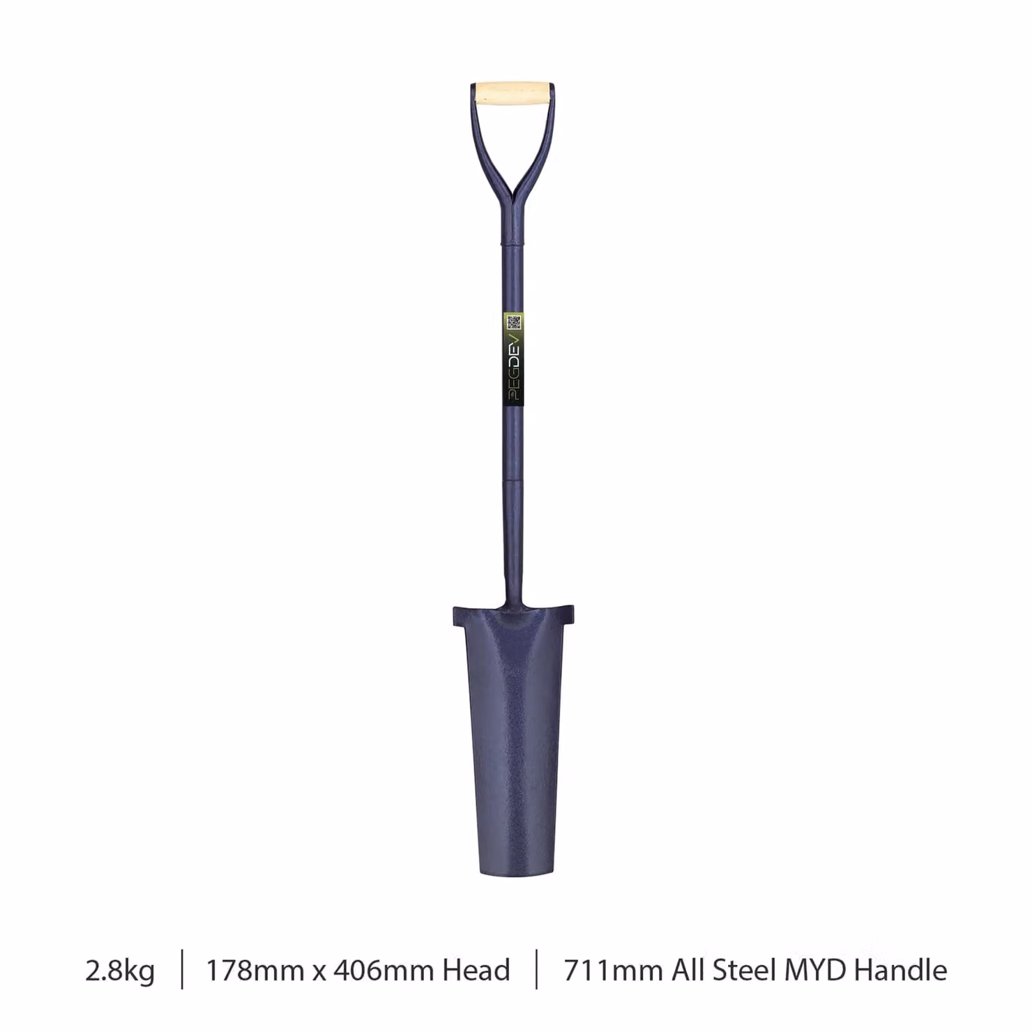 Pegdev Professional Newcastle Drainer Post Digging Shovel in Blue Heavy-Duty Steel – 3