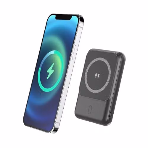 SilverLabel 5,000mAh Wireless Magnetic Power Bank in Black for MagSafe Devices – 1