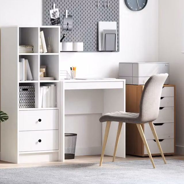 Berkfield Home Modern White Writing Desk in MDF, W/D/H: 70 x 40 x 76 cm
